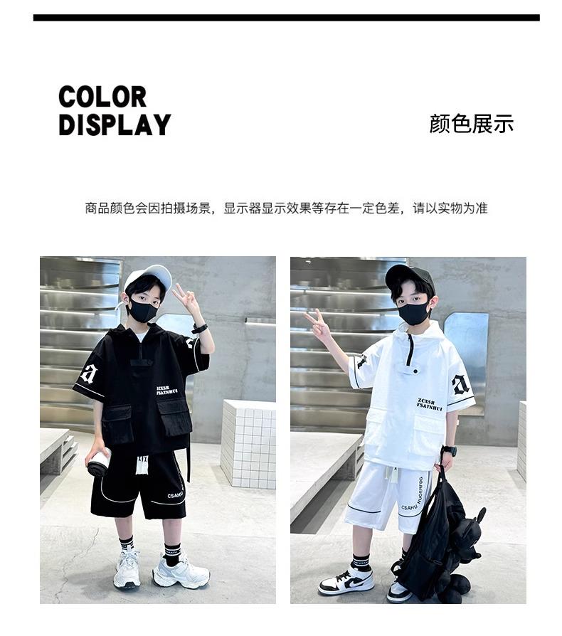 Product Introduction of Set Đồ Trẻ Em Cá Tính 2025 - Áo Hoodie Tay Ngắn + Quần Short Form Rộng | Size 120-180 15