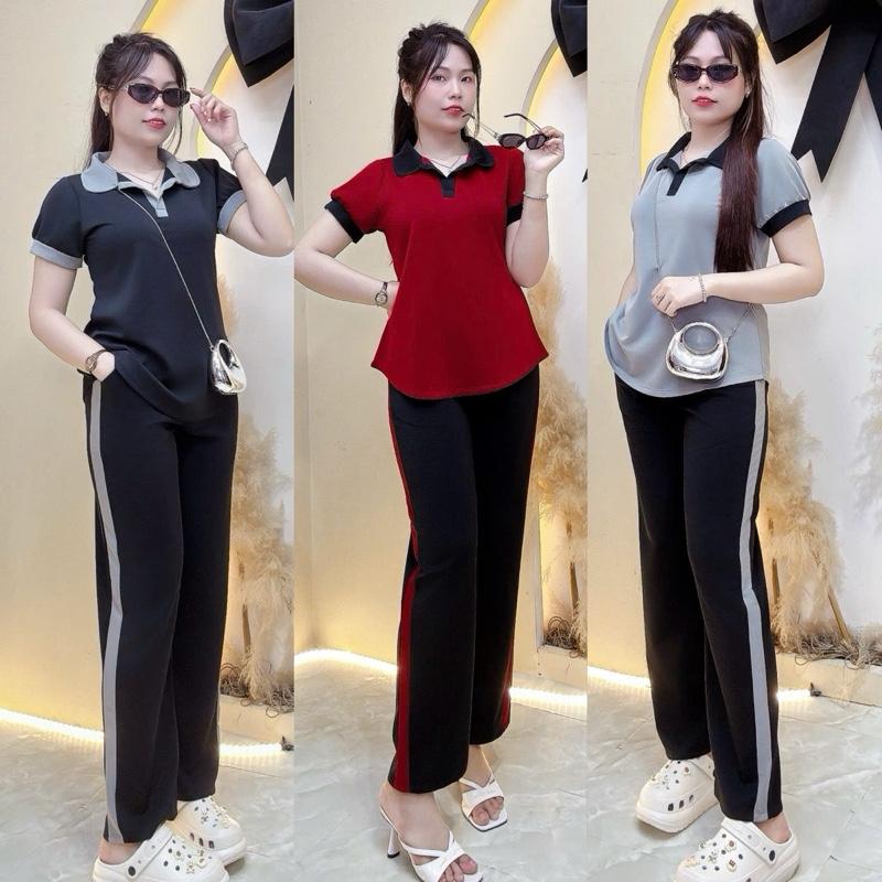  BigSiZe Đồ bộ Nữ BigSize 50kg-105kg Sét bộ thể thao cổ trụ đơn giãn mà mặc gọn dáng lắm ạ 
