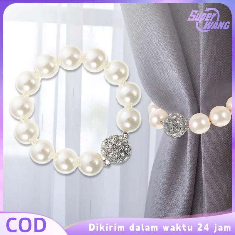2pcs Tali Pengikat Gorden Magnet Tali Gordeng Magnet Mutiara Magnet Tali Gorden Magnet Tali Ikat Gorden