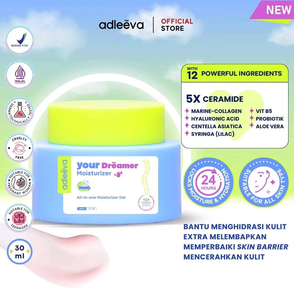 Adleeva Your Dreamer Moisturizer - All In One Moisturizer Gel 30 Gram