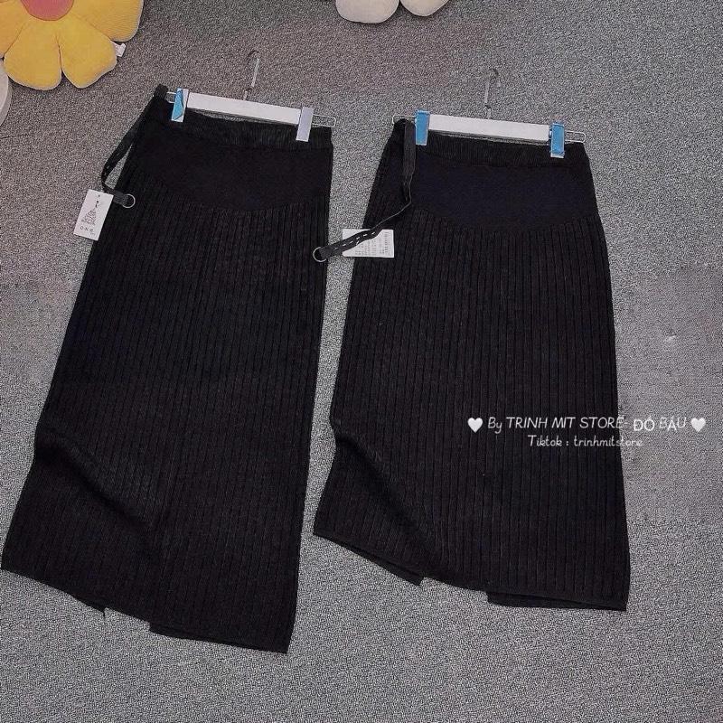 HÀNG QC Chân Váy Len Body Dáng Dài - Hàng QC Loại 1 Dày Dặn Cho Bầu Mặc Thu Đông Có Chun Chỉnh Eo