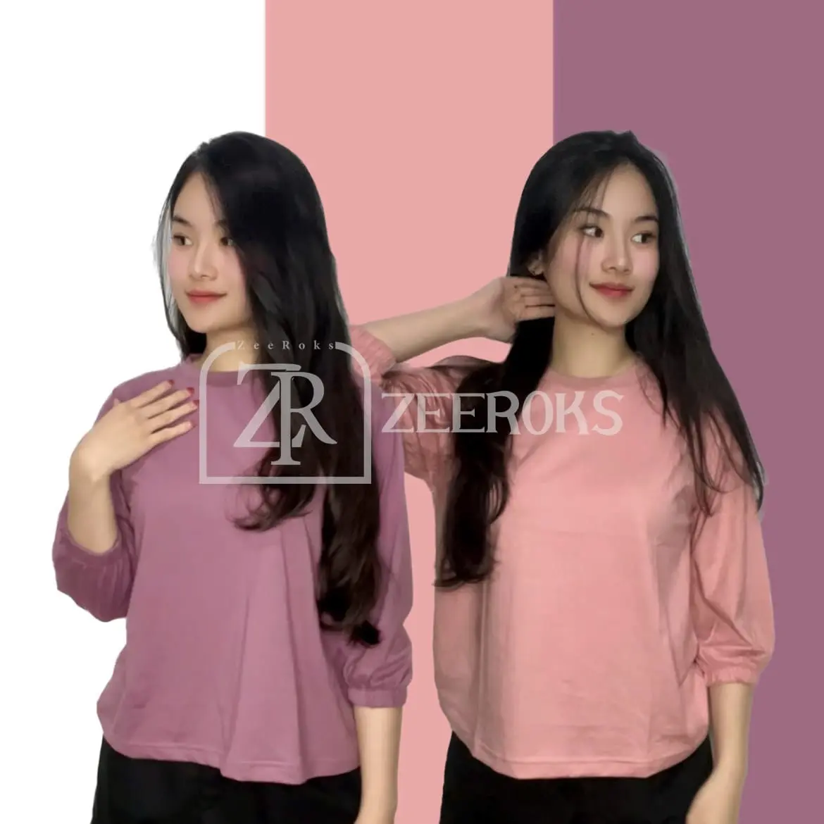 ZeeroKs.ID Blouse Atasan wanita Lengan balon terbaru katun combed 24S