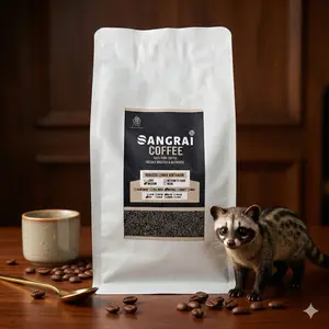 Robusta Luwak Liar Kintamani Sangrai Medium Roast 100% Murni Biji Halus & Bubuk Premium Grade Halal 100g 200g 500g 1000g Cokelat Pekat Herbal Body Full