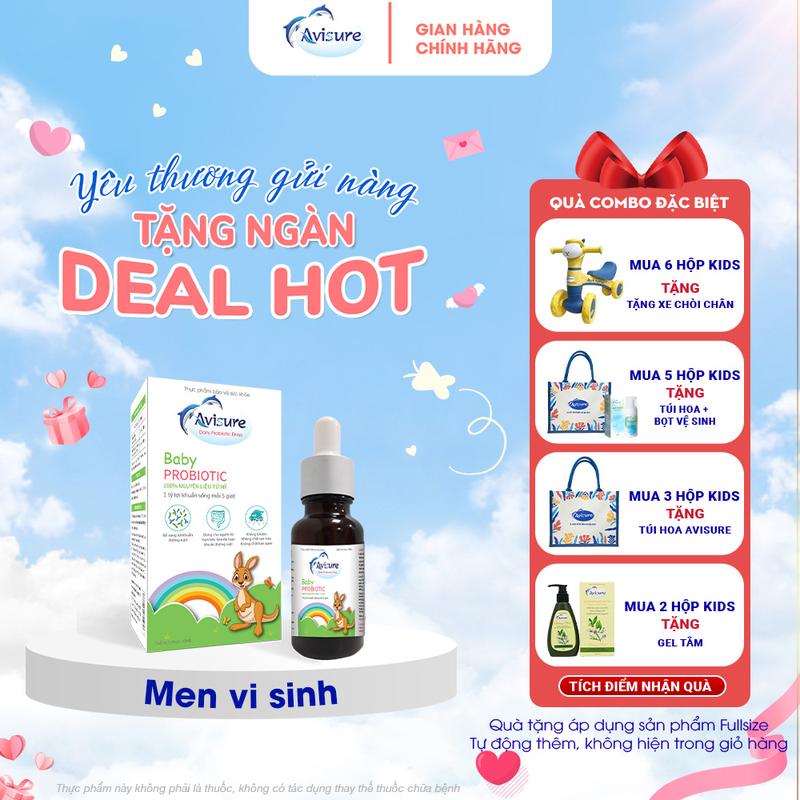 (Tích điểm nhận quà ) Avisure Baby Probiotic Drops lọ 20ml men vi sinh hỗ trợ tiêu hoá Cho Bé