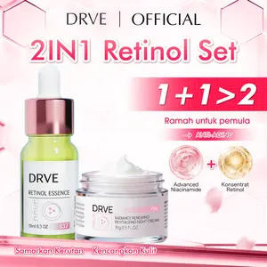 【Best Seller】Drve Glowing Set 1 Bundle 2 (Moistiruzing Night Cream+ Retinol Essence) - Suitable for all skin-mencerahkan Kulit wajah Kusam Meratakan Pencerah Warna Kulit Menjaga Skin Barrier dengan-BPOM Halal