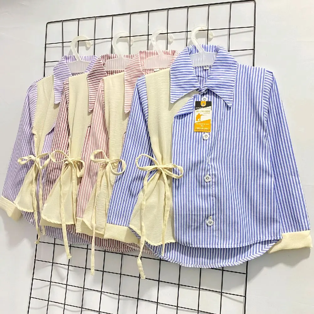 ATASAN BAJU ANAK PEREMPUAN II BLOUSE ANAK 2-12 TAHUN BAHAN SALUR KOMBINASI FASHION KEKEINIAN ANAK Kemeja