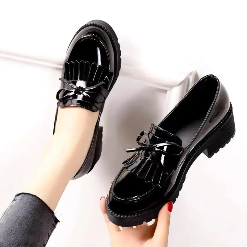 Sepatu Docmart Wanita Icis Terbaru Hak Datar Fashion Shoes Oxford Cewek Kasual Kerja Hitam Ootd Viral Kekinian 1989 Bisa Cod 2