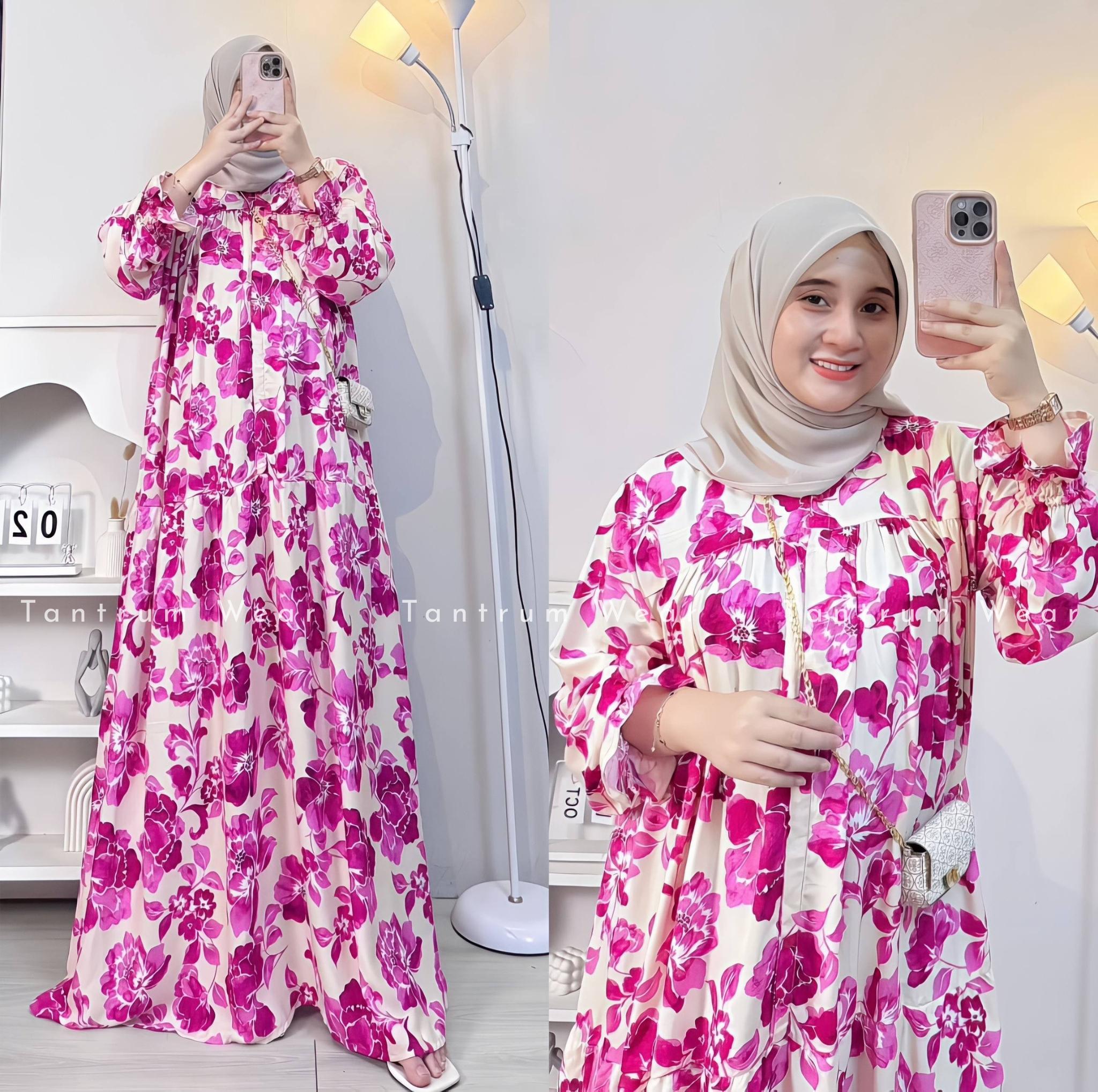 Gamis Leony Rayon Premium Lengan Lonceng Elegan Terbaru