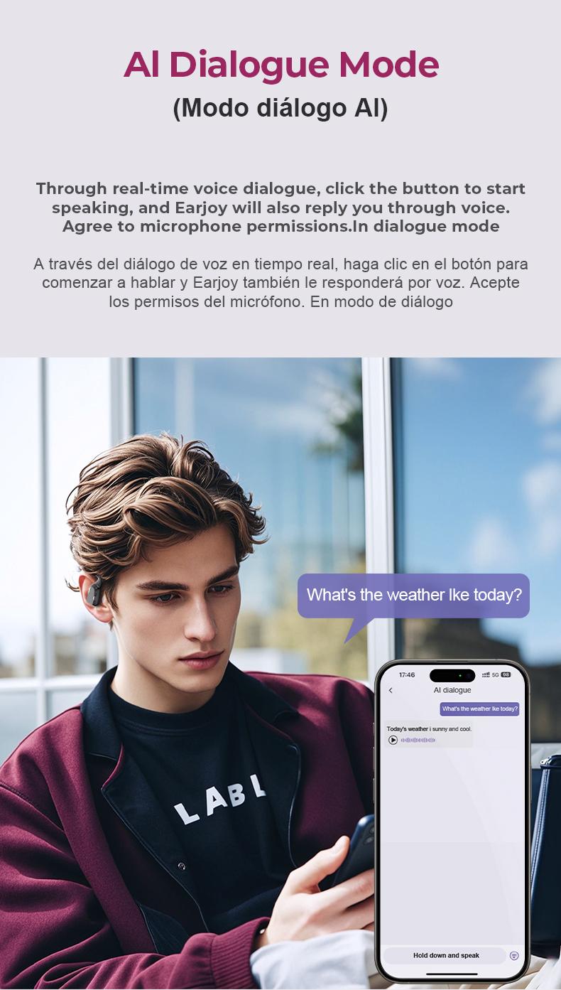 Product Introduction of ERAZER XP6 AI Smart True Wireless Bluetooth Headset V5.4 TWS AI Real-time Translation Conversation Downloadable APP Download LED Touch Screen OWS Headphone Olahraga Gaming 61
