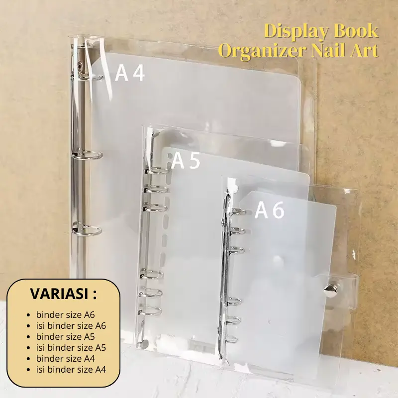 Display Book Organizer Nail Art / Buku Penyimpanan Kuku Palsu / Storage Book Wearable Nail Polish Foto Album Stiker Kapasitas Besar dan Kecil 4
