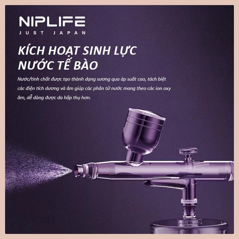 Bình Xịt Tinh Chất NIPLIFE, Nhật Bản, Dụng Cụ Dưỡng Ẩm, Công Nghệ Tiêm Oxy, Cấp Ẩm Sâu, Bình Xịt Điện, Có Thể Tái Chế, Hai Phụ Kiện Hộp Đựng 3
