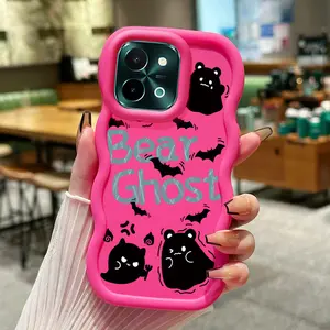 Casing Hp Untuk VIVO Y28 2024 Case Hp Pola Beruang Kartun Casing ponsel Softcase Macaron Perbatasan gelombang Kasing Silikon Cesing Kesing pelindung