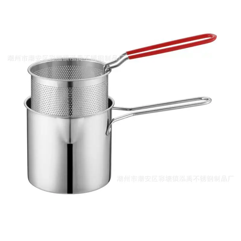 [LXS] Panci Multifungsi 3 in 1 Multi Deep Fryer Set Panci Penggorengan Rebus Stainless Steel Saringan Capitan Klip Makanan 6