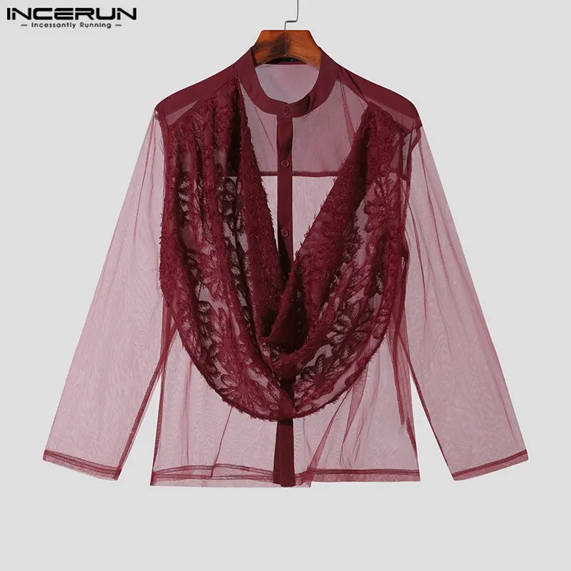 Kemeja pria Soft Tulle Variasi Selendang Lace 4
