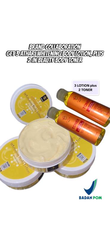 (5 PCS) Athari Kolaborasi Brand 3 Whitening Body Lotion Plus 2 Toner Badan In Beauty