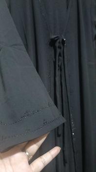 Product Review of ABAYA NAZIRA FULL HITAM  mote swarosky Hitam Polos terbaru 2024 Mutiara Muslim Wanita Bordir Ceruty from V** C**a 1