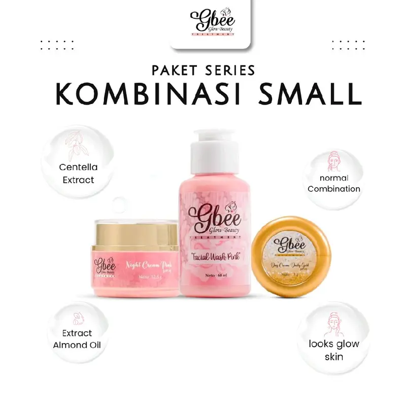 Gbee Glow Beauty Paket Kinclong Small Kombinasi Pink Mencerahkan Dan Hasil Glowing Untuk Kulit Wajah Sensitif 0