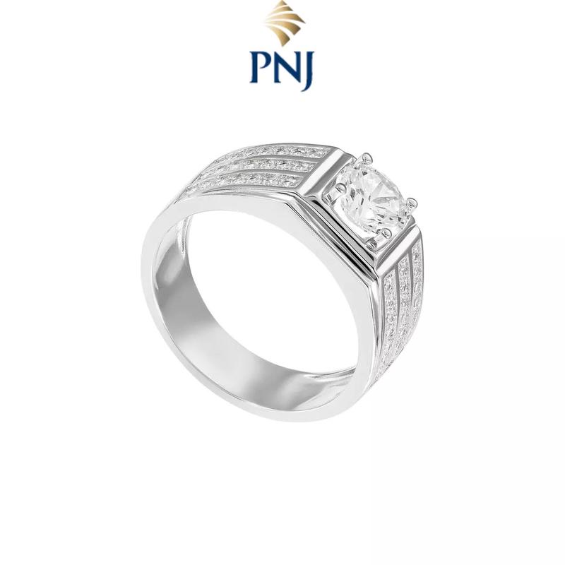Nhẫn bạc nam đính đá CZ MANCODE của PNJ XMXMW060103