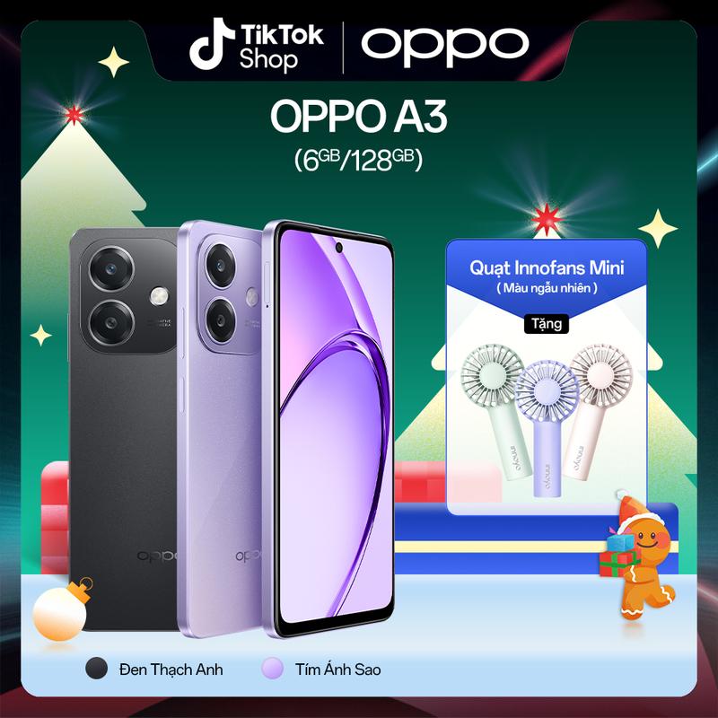  Điện Thoại OPPO A3  6GB 128GB  | Tặng Kèm Quạt Cầm Tay InnoFans Mini | Bảo Hành 1 Năm | Hàng Chính Hãng 