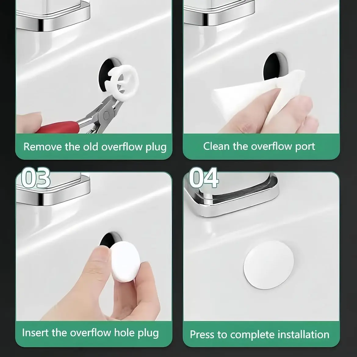 Rubber sink overflow cover, sink overflow hole cover, kitchen bathroom water tank hole round overflow cover, kitchen bathroom basin decorated with rubber material, reusable