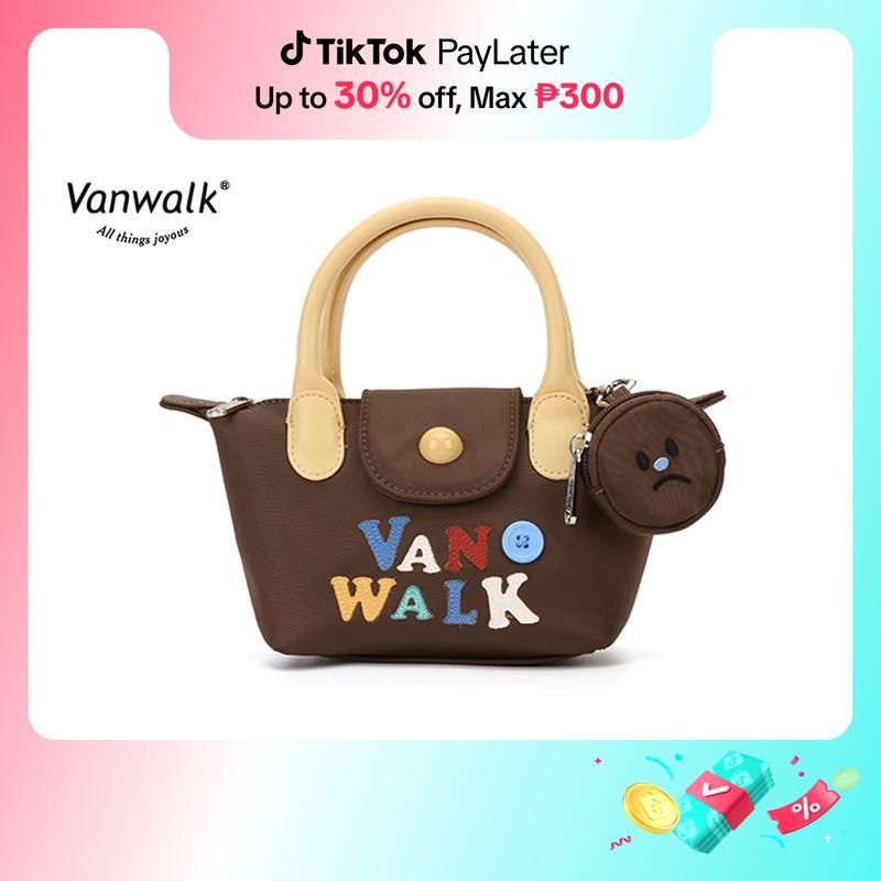 Túi xách Vải Vải HALO (V2762), VANWALK, Phong cách Cổ Điển tự làm, Thiết kế Búi Bánh Bao Cô Gái Dễ Thương, Cỡ Nhỏ, Túi Đeo Chéo Một Bên Vai, Có Túi Nhỏ Đi Kèm