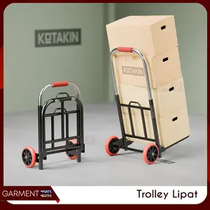 Troli Lipat Besi Trolley Tarik Dorong Aqua Galon Dorongan Pegangkut Barang 80 90 100kg Trolly Serbaguna