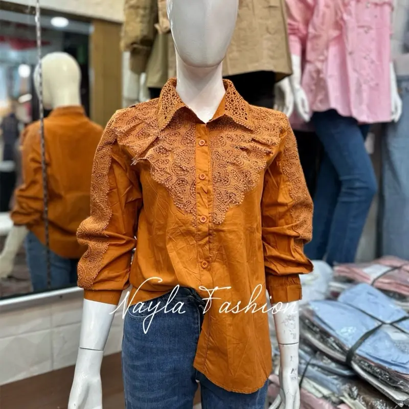 Kemeja katun import mix renda bkk premium
