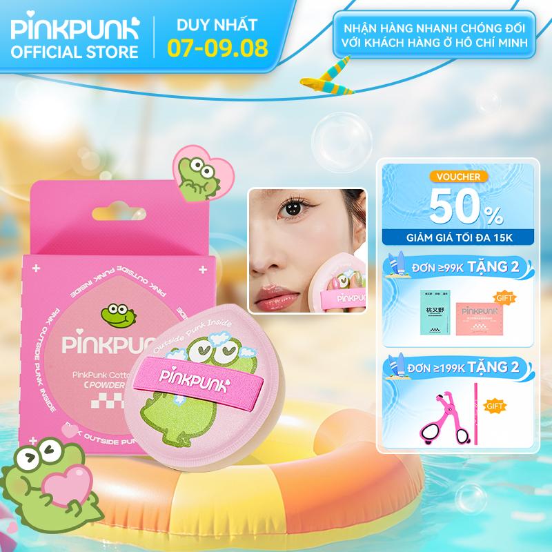 [COD] NEW Bông mút PinkPunk Mút trang điểm chất liệu cotton rubycell mềm mại có thể dùng khô hoặc bóp ẩm không hút kem nền