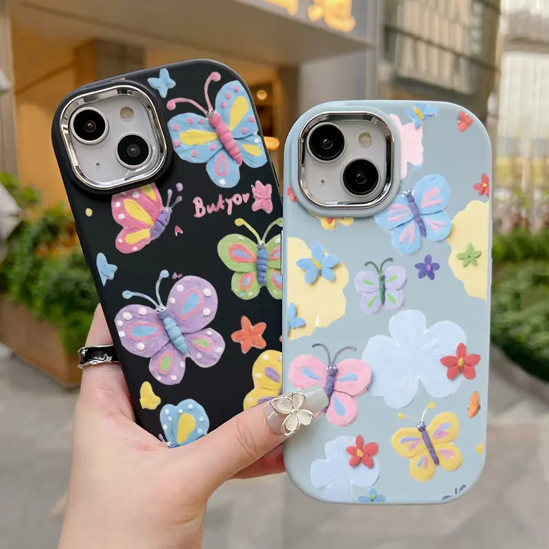 Casing Hp Untuk OPPO A18 A38 A2x Case Pola kupu-kupu bunga Kasing Kesing Silikon Softcase lemak Dwen Cesing 7