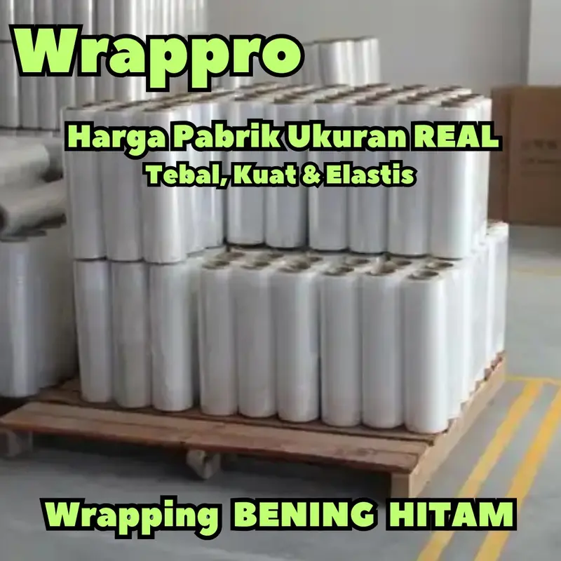 Plastik Wrapping Barang BENING HITAM 30cm x 250m x 17micron / Stretch Film Roll Transparan 2