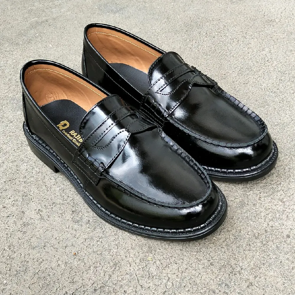 RAJIB-Sepatu Kulit Asli Fanny HARUTA Glossy Hitam dengan Desain Elegan dan Tampilan Mengkilap
