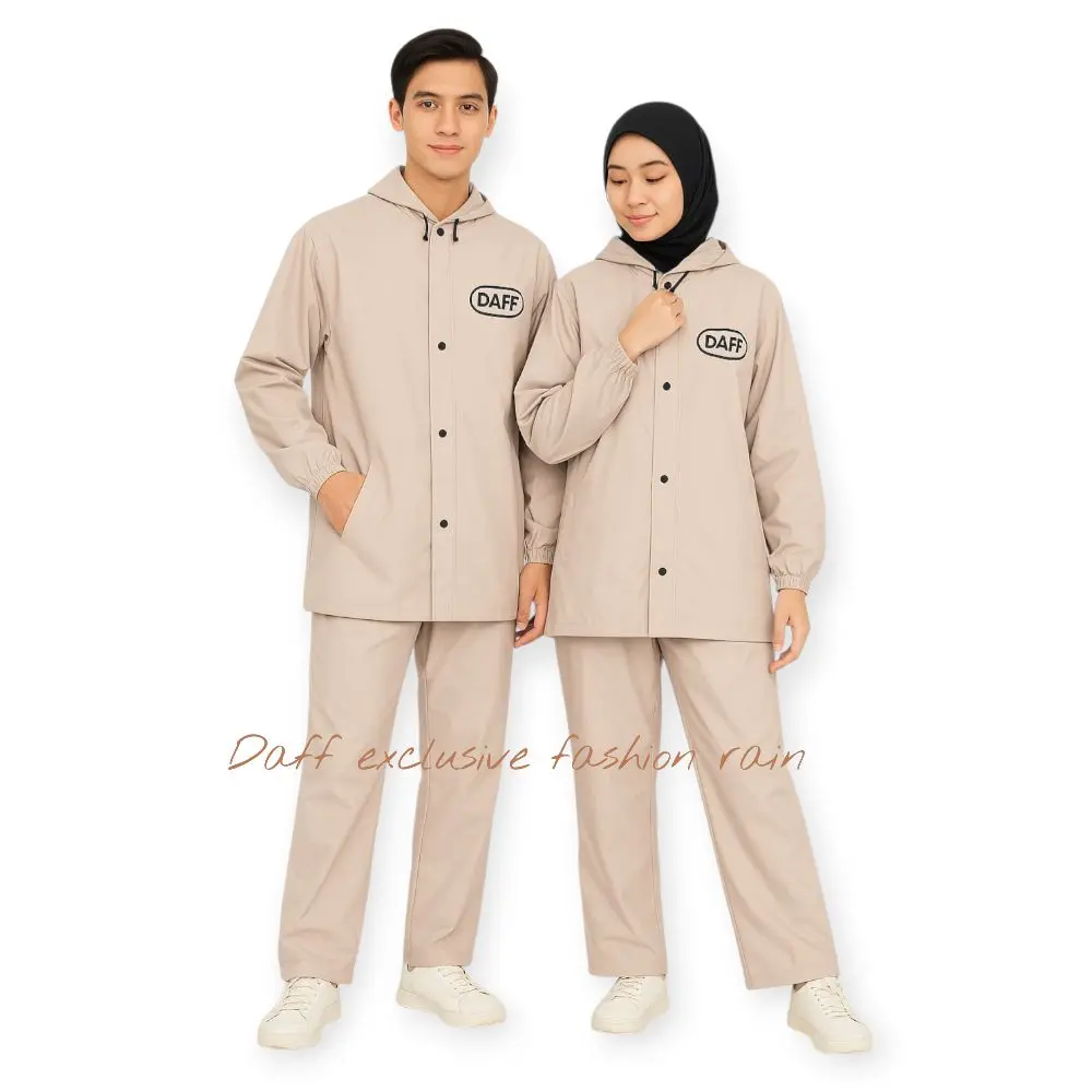 Daff Setelan Jas Hujan Dewasa Pria Dan Wanita Tebal Awet Dan Berkualitas Bahan Pvc Anti Rembes Set Baju Dan Celana Premium Elegan