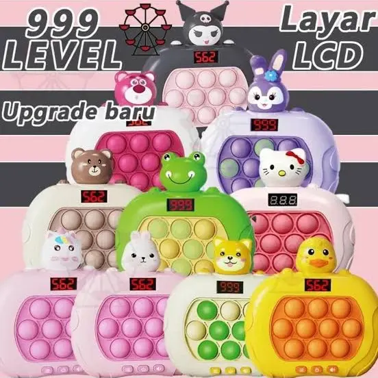 Mainan Pop It Elektrik LED Display Level - Berbagai Karakter dan Model Terbaru - Fidget Toys Anak 2