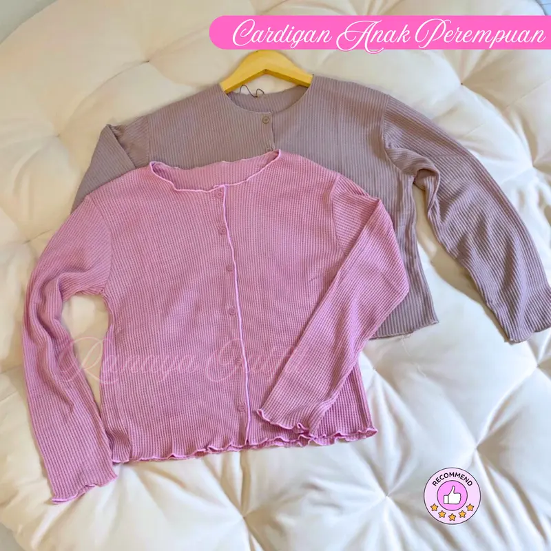 cardigan anak perempuan 9–12 style korea bahan wafer Fashion outer untuk sekolah 0