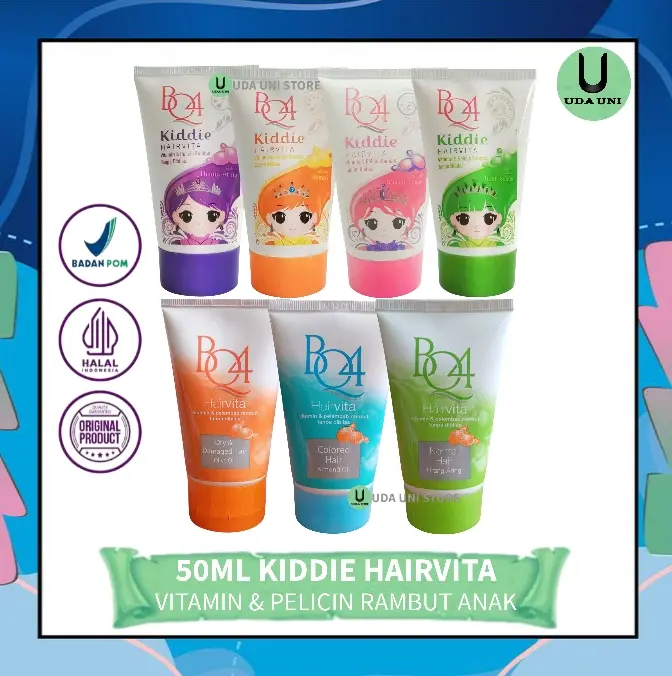 BQ4 Kiddie Hairvita 50ml Vitamin & Pelicin Rambut Anak Tanpa Dibilas