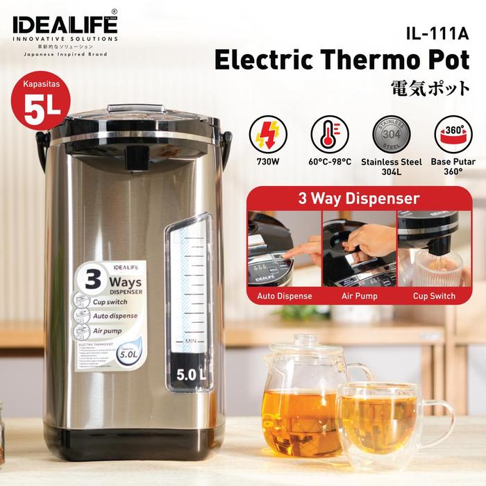 Gambar IDEALIFE - Electric Thermo Pot - Pemanas Air 5.0L (IL-111a) dari IDEALIFE ONLINE STORE Kota Administrasi Jakarta Utara Tokopedia