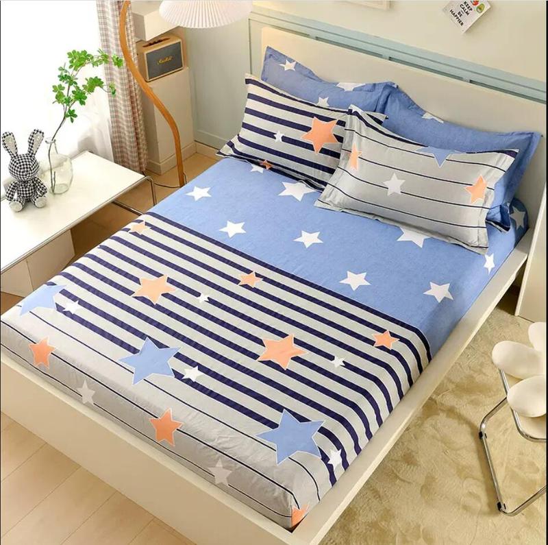 Product Introduction of 100% Cotton Bed Fitted Sheets With Elastic +2pc Pillowcases Adult Kids Girls Princess Twin Full King Queen Mattress Cover B84 9