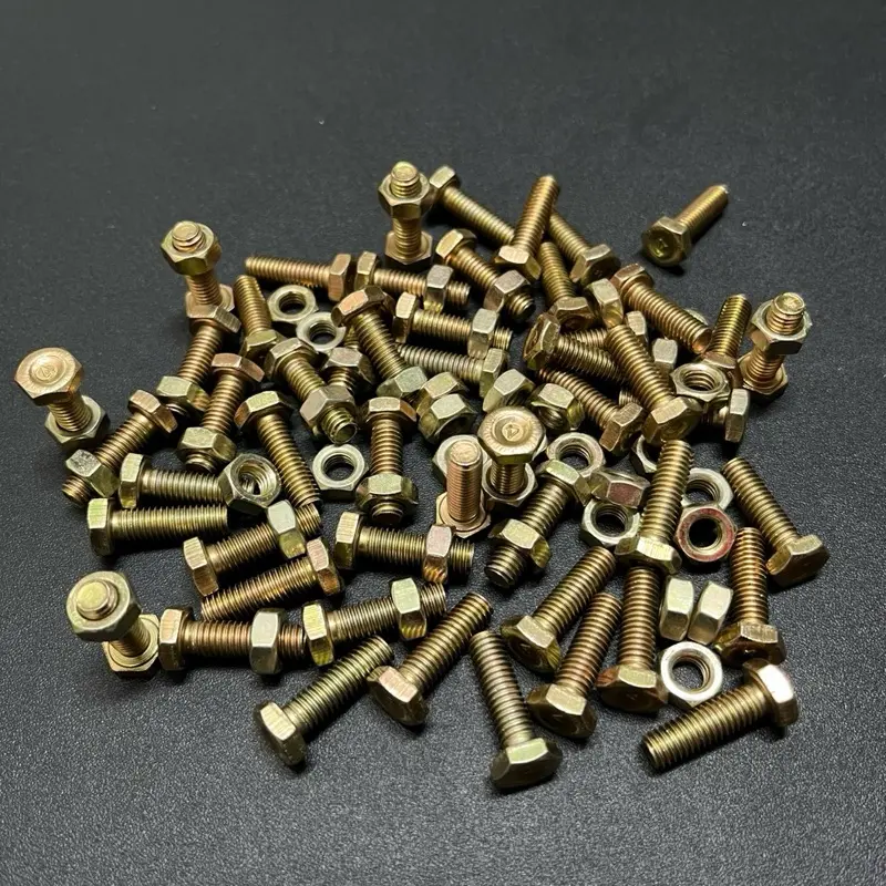 (Isi 100) Baut mur kunci 10 M6 X 20mm warna brass kuning