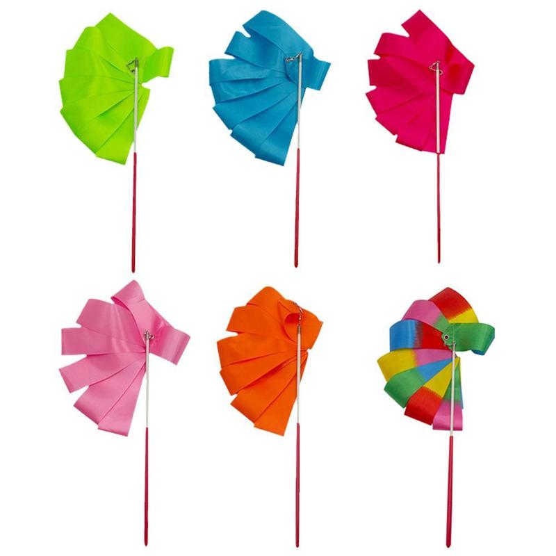 Product Introduction of 2M 4M Colorful Dance Ribbon Gym Rhythmic Art Gymnastic Streamer Gymrama Ribbo Stick Rod X3Z0 33