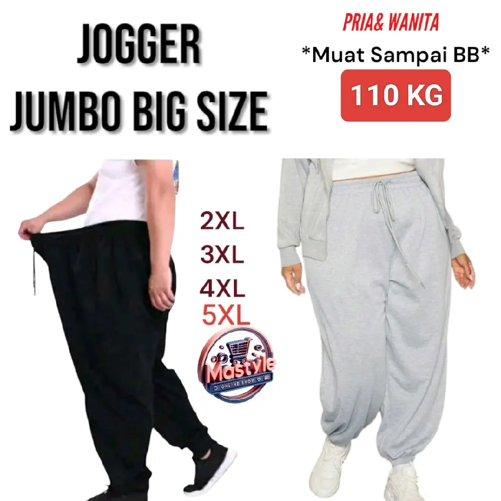 CELANA JOGGER JUMBO WANITA BIGSIZE HIGHWAIST OVERSIZE SUPER JUMBO Sport sweatpants  jogger