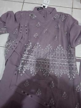 Product Review of Na Fashion- NAMIRA Dress Gamis Malaysia Kombinasi Brukat Bahan Crinkle Premium mix brokat sapto minimalis cantik mewah elegant from m**5 0