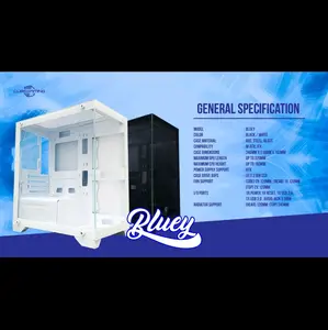 Casing Cube Gaming Bluey Black / White mATX No Fan
