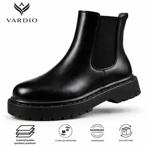 VARDIO - Sepatu Boots Chelsea Pria Casual Kulit Synthetic antiselip size 39 ringan chunky loafers Sendal size 40 oxford shoes synthetic leather korean new local kerja minimalis Formal elegant sintetis