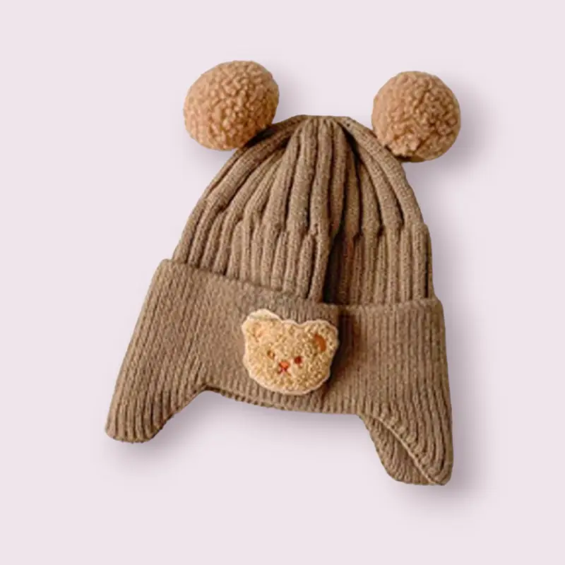 Topi Kupluk Bayi Bear Korea (0-1 tahun) Hitam Kuning 3