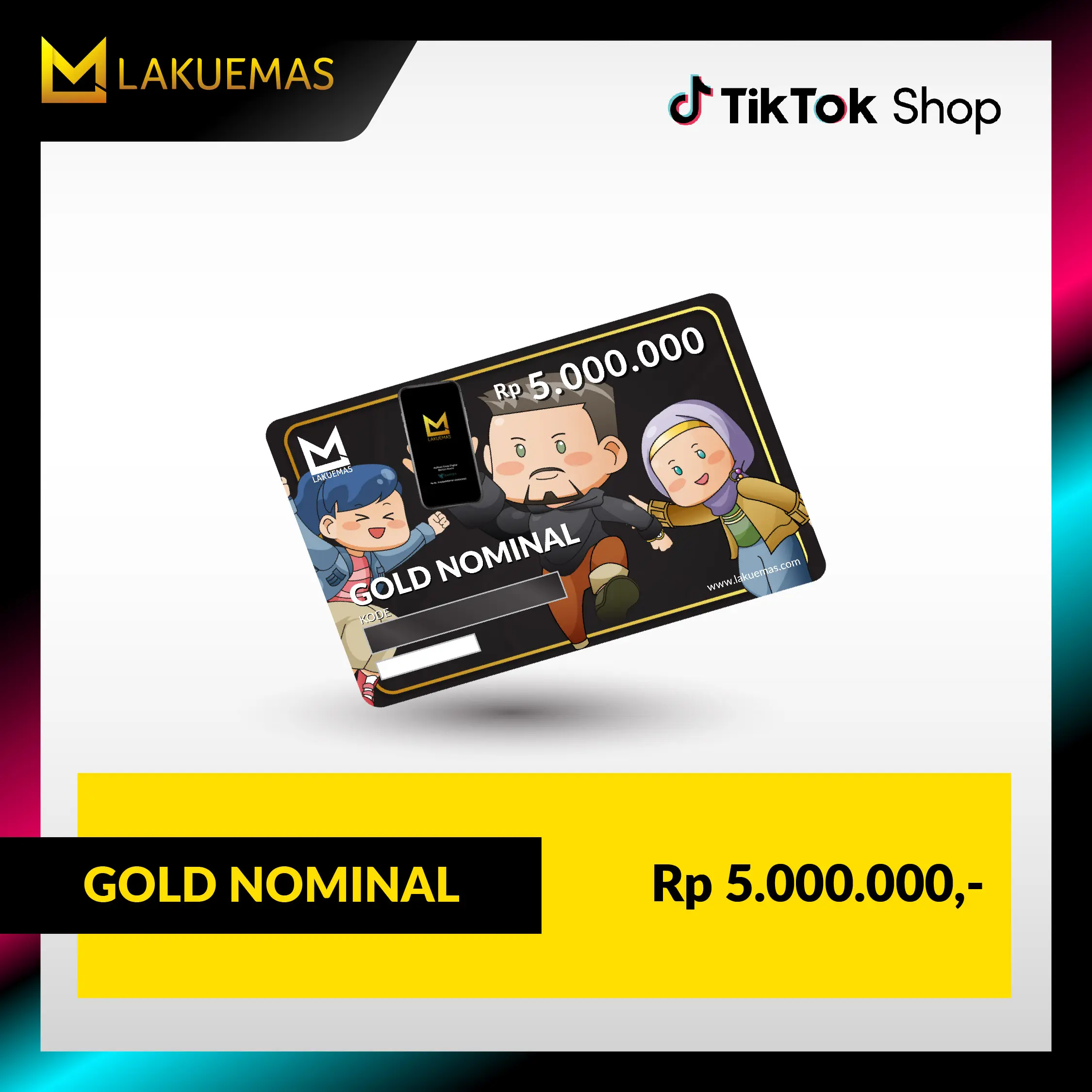 LAKUEMAS - EMAS LAKU EMAS DENOMINAL 5 Juta