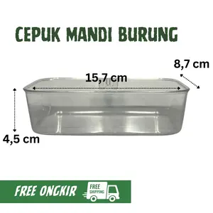 GEMA KICAU - CEPUK MANDI BURUNG KOTAK TEMPAT WADAH PAKAN MINUM KERAMBA MANDI BURUNG