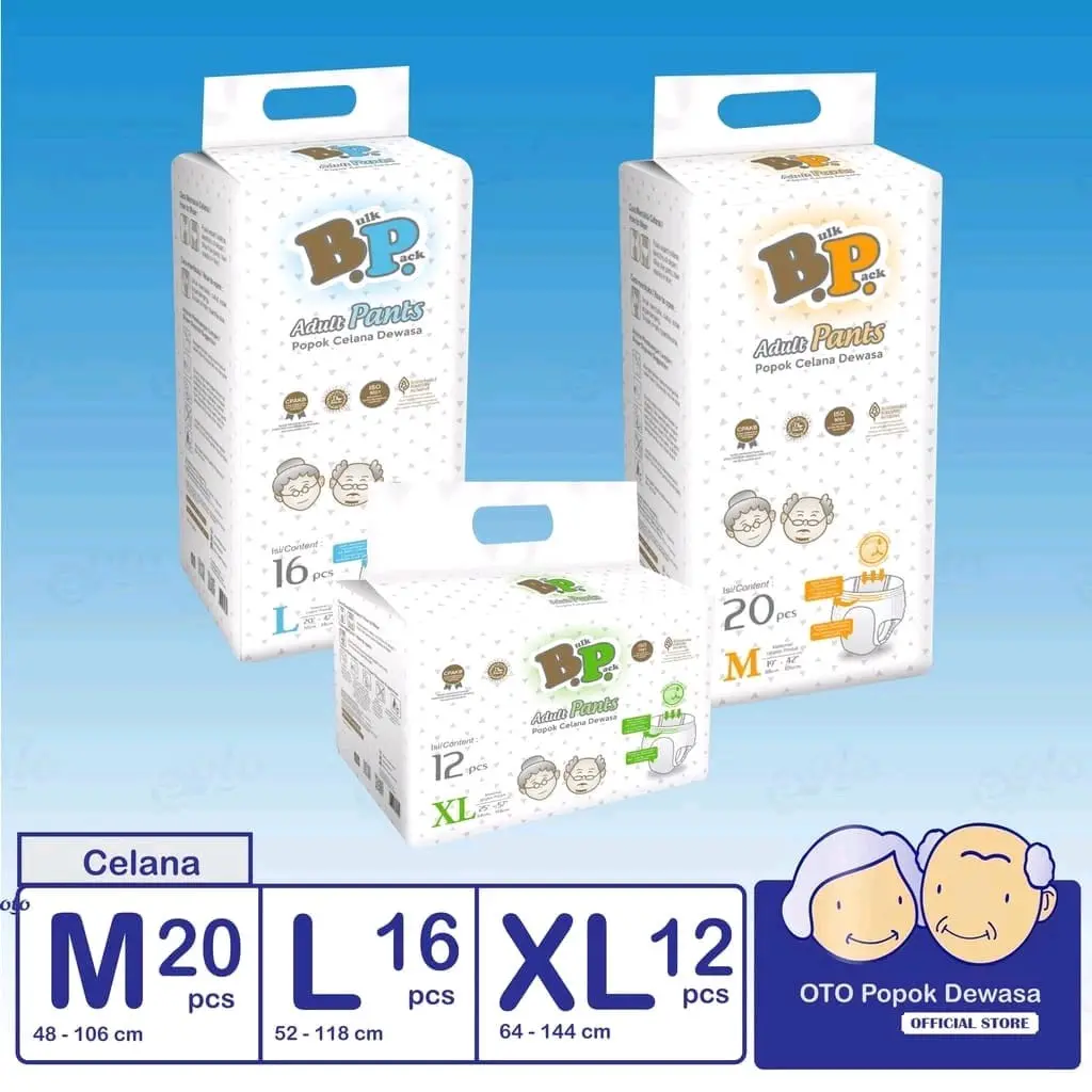 BP Popok Dewasa Model Celana M20/L16/XL12