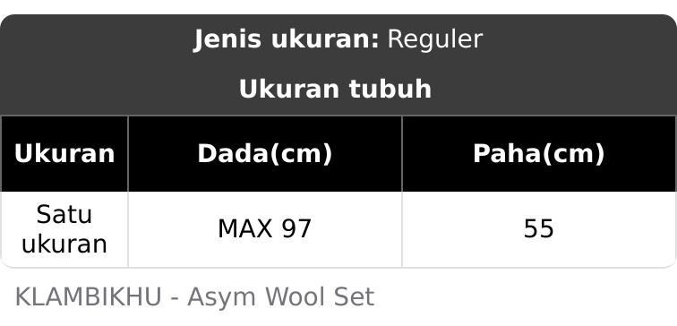 KLAMBIKHU - [NEW LAUNCH] Asym Wool Set Wanita Nyaman Tidak Nerawang