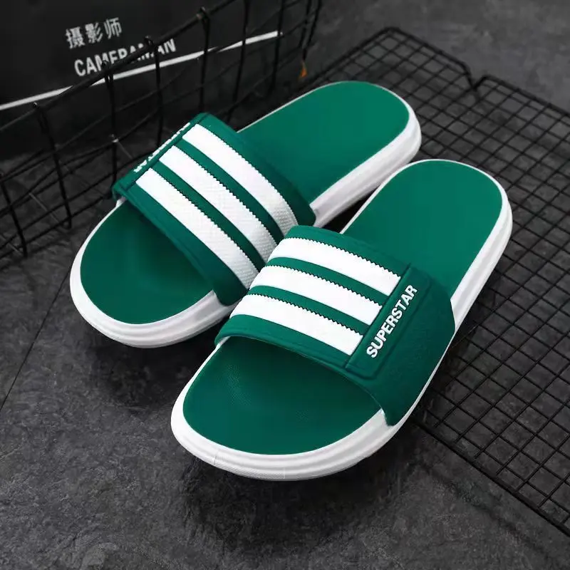 Sports Slippers Men's Platform Student Slippers Non-Slip Striped Slippers