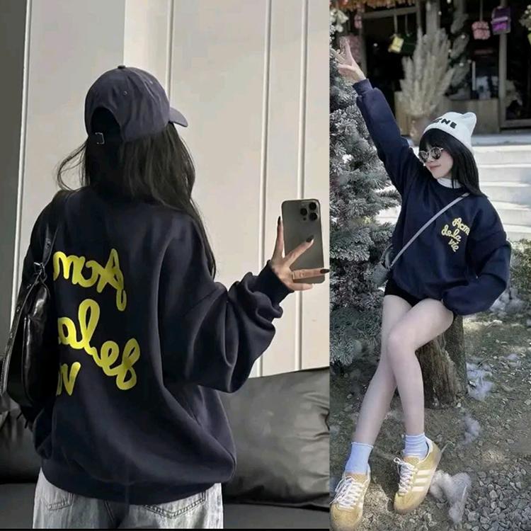   Deal Mở Bán   Áo Nỉ Sweater Họa Tiết Chữ Vàng Mẫu Mới Phong Cách Ấm Áp Girl Phố Boy Phố Hottrend 